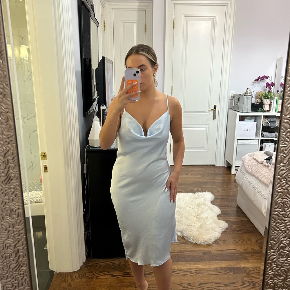 Wilfred blue satin dress